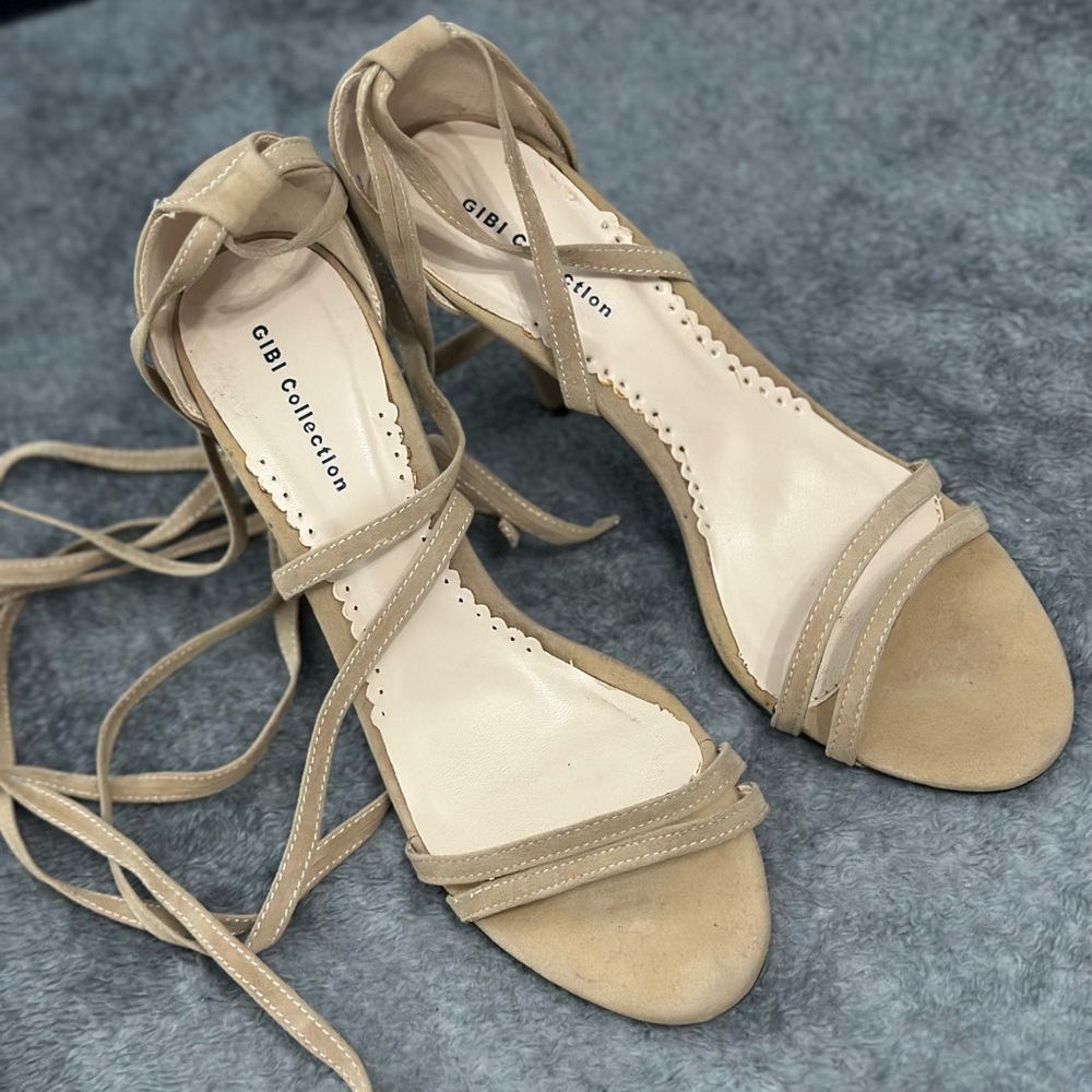 Women's Tan Strappy Heels